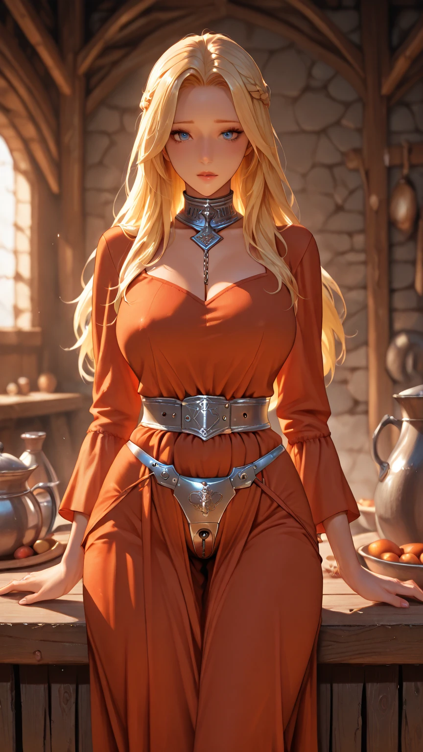 1 girl. Ketaur. Cold. Allergy. Hay fever. Runny nose. Nasal mucus. Snot. Sneeze. Full height. Full body. Blonde. Long hair. Blue eyes. Snotty nose. Snot from nose. Slave. Slave collar. Extremely detailed CG Unity 8k wallpaper. Ideal lighting. Ultra high resolution 4K. Super detailed 8K resolution.