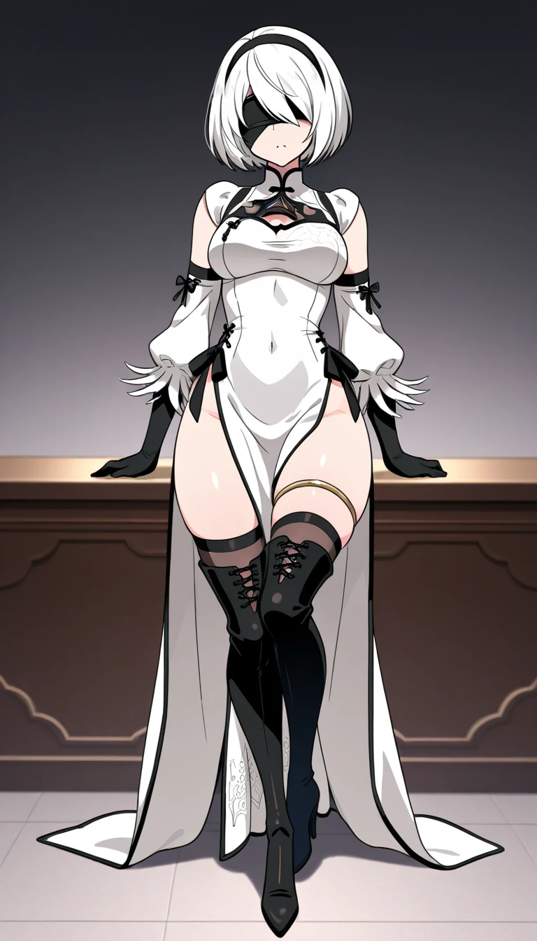 1girl,alcina dimitrescu,yellow eyes,masterpiece,sitting,smoking,from below,white gown,hat,m_shape squatting,wide legs,open legs