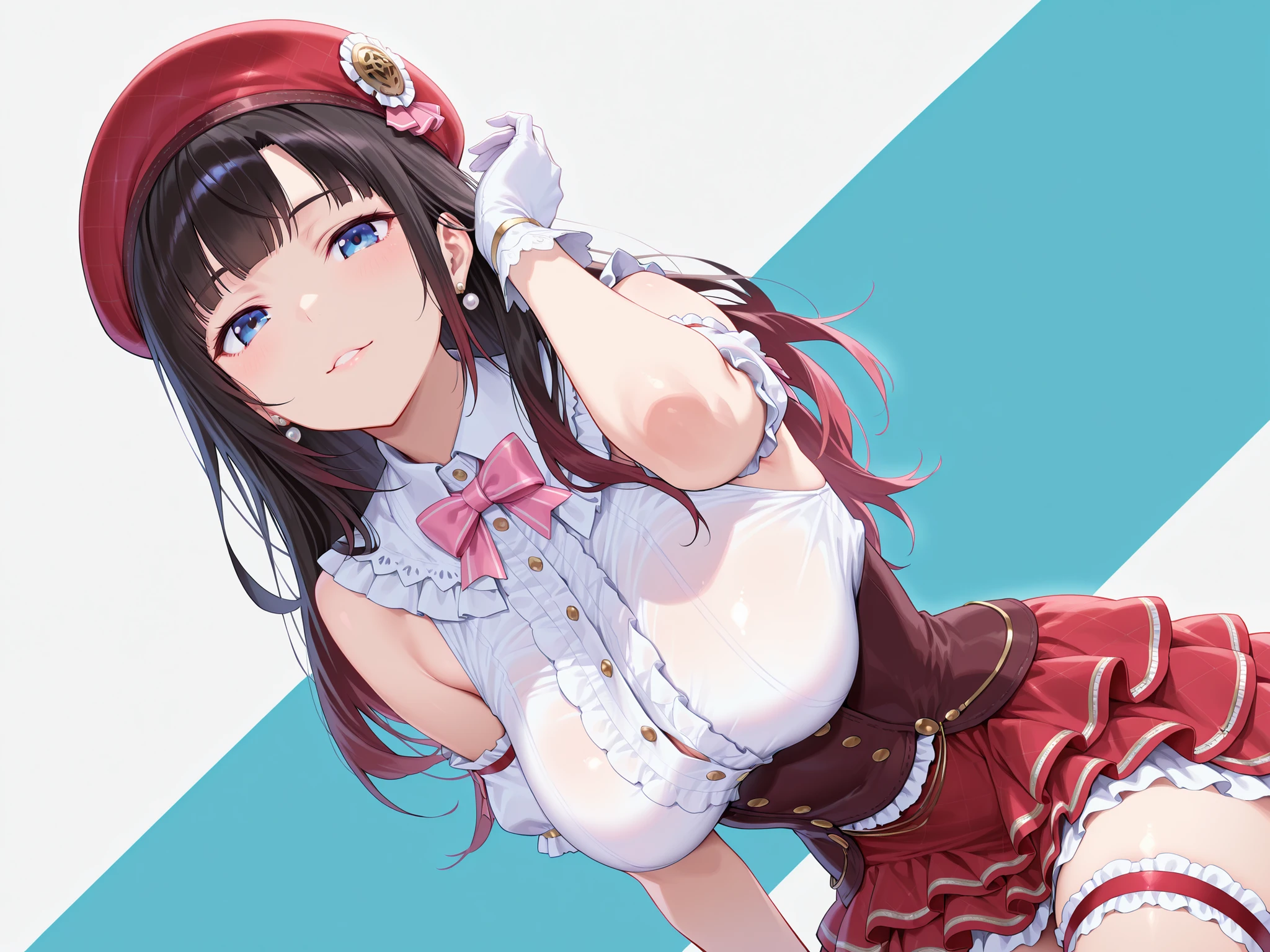 masterpiece, best quality, cute eyes, 1girl, solo, high fantasy costume, clerk, dirndl, bustier, librarian, ((white background)), full body, multiple views,