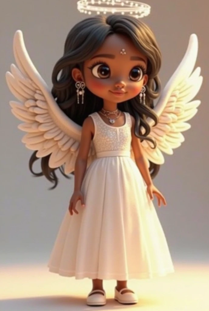 A brown skin child angel girl, dancing on rain, highly detailed, beautiful pictures, 3D, high quality pictures, raining, heavy raining in the city