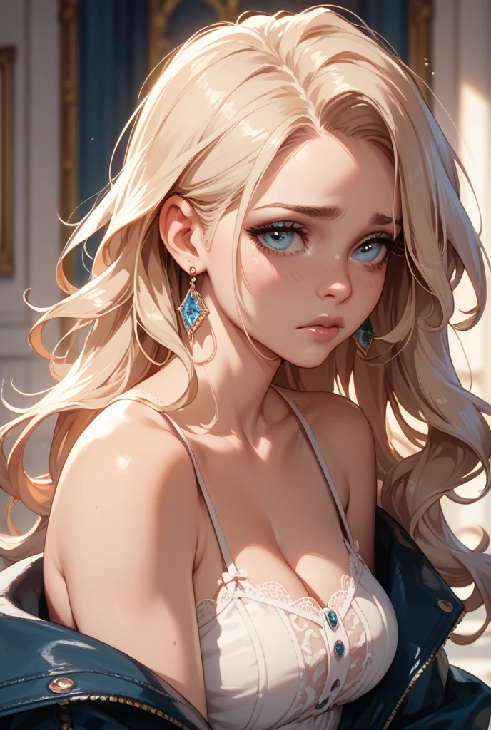 detailed eyes, blonde lashes 