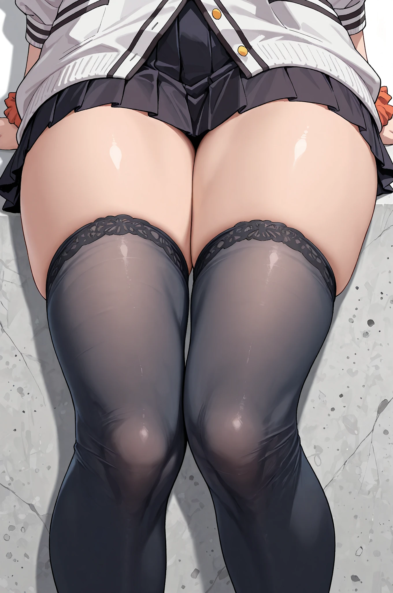 (masterpiece, highest quality:1.2), 1 girl, alone,(Cheerleader:1.2),(Shiny black pantyhose:1.2), blush,Sweaty,(pubic hair:1.2),(Bukkake on thighs:1.2),(Footjob:1.2)