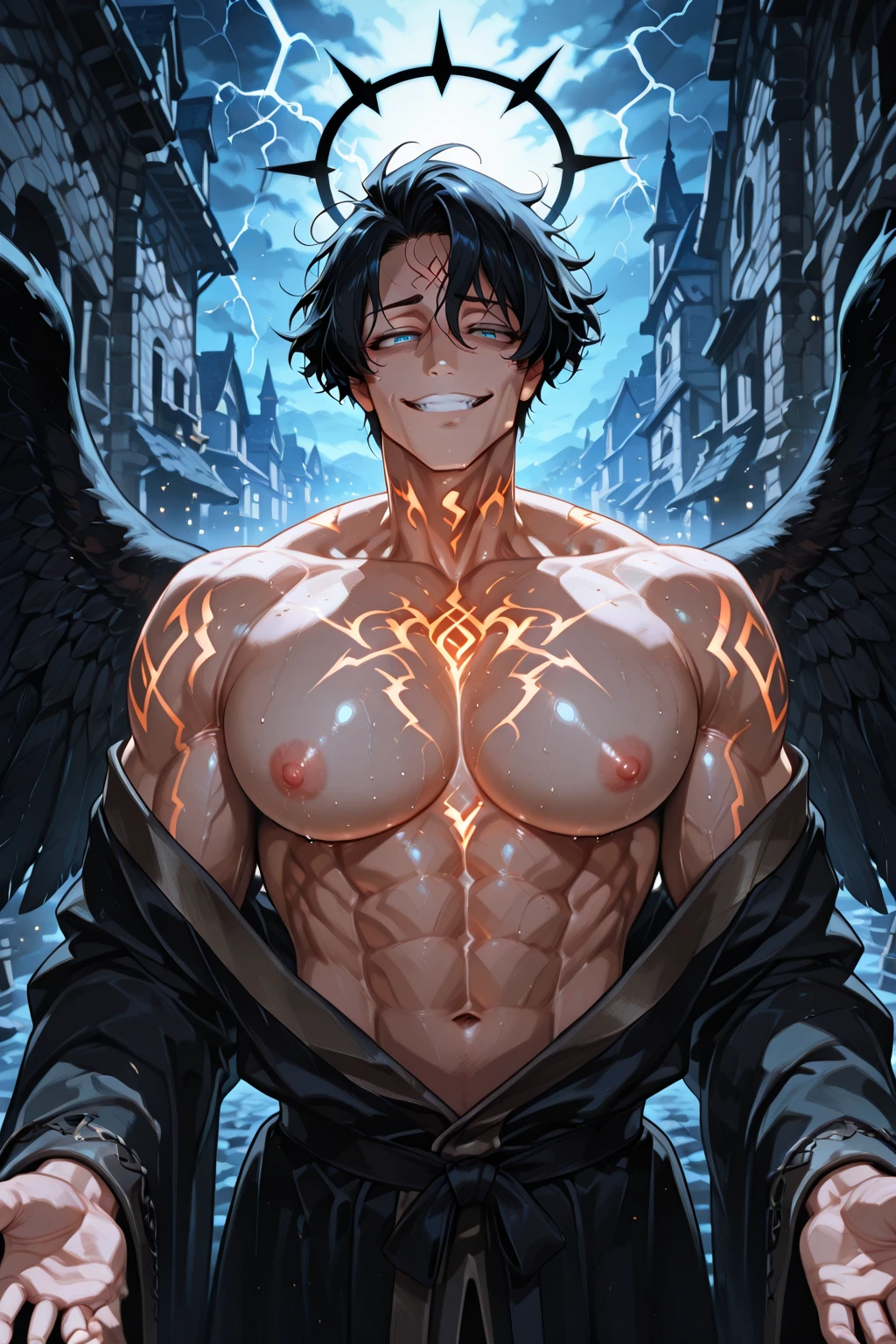 Huge erect penis、Well-trained muscles,8-year-old boy,Crying face,Drooling,Protruding veins in the body,Bodybuilder-like muscles,Ejaculating penis,Sexy nipples,Ejaculate a lot,Trembling,Expressions of drowning in pleasure,2boy~4boy,Muscular thighs,Penis bigger than a foot,Give yourself an injection,Spiderman Suit,Show off your strength,Sip from the chalice of black liquid,Xu々Bigger penis,evildoer,Demon body and wings,Wide-spread wings,The moment we take off into the sky