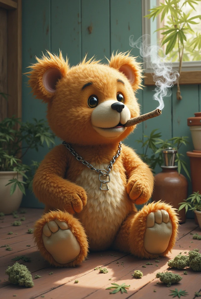 Nounours fumant une clope marchand de sable pour dormir