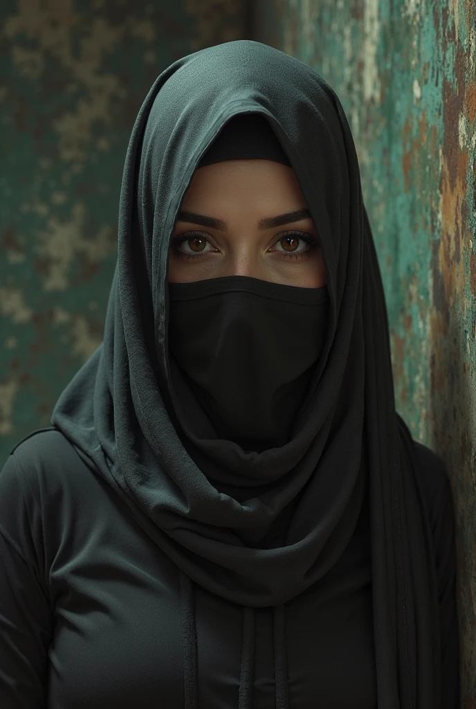 cinematic film still of Cinematic Film stock footage in (arri alexa style) Kodak film print, <lora:Hijab:1> a woman in a black scarf and a hood Hijab style, shallow depth of field, vignette, highly detailed, high budget, bokeh, cinemascope, moody, epic, gorgeous, film grain, grainy