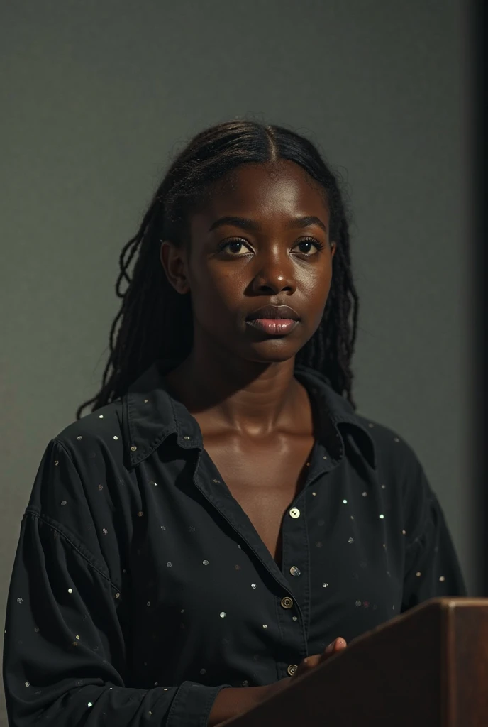 Caila, Alone, Realistic, black girl, ((25-year-old girl)), mature, african american young woman, young black woman, dark-skinned,