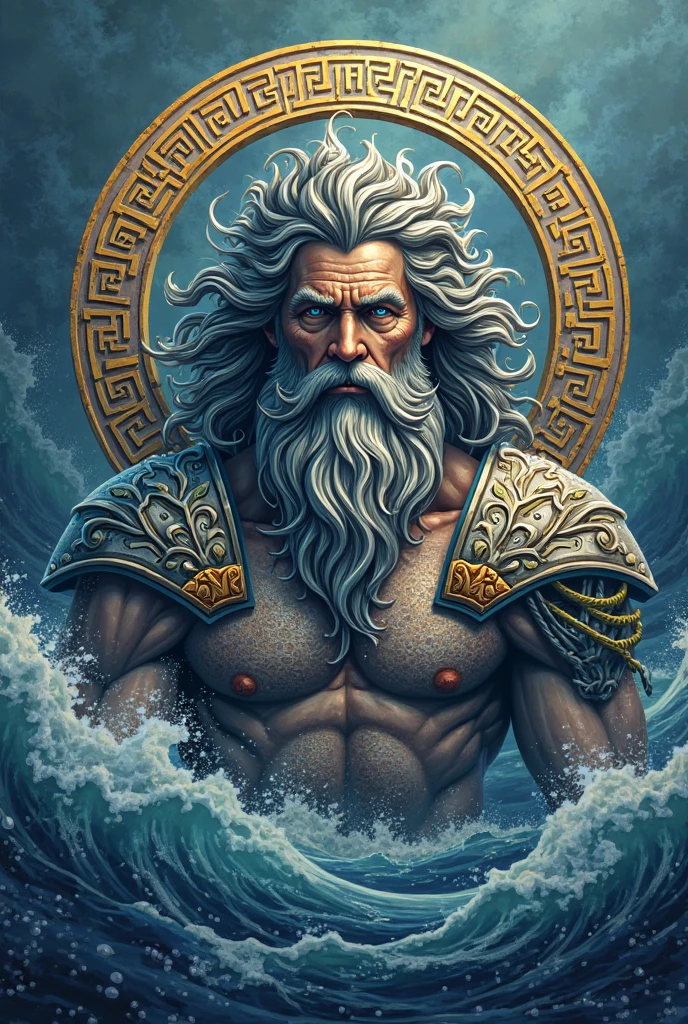 Poseidon、Real、Pencil drawing style
