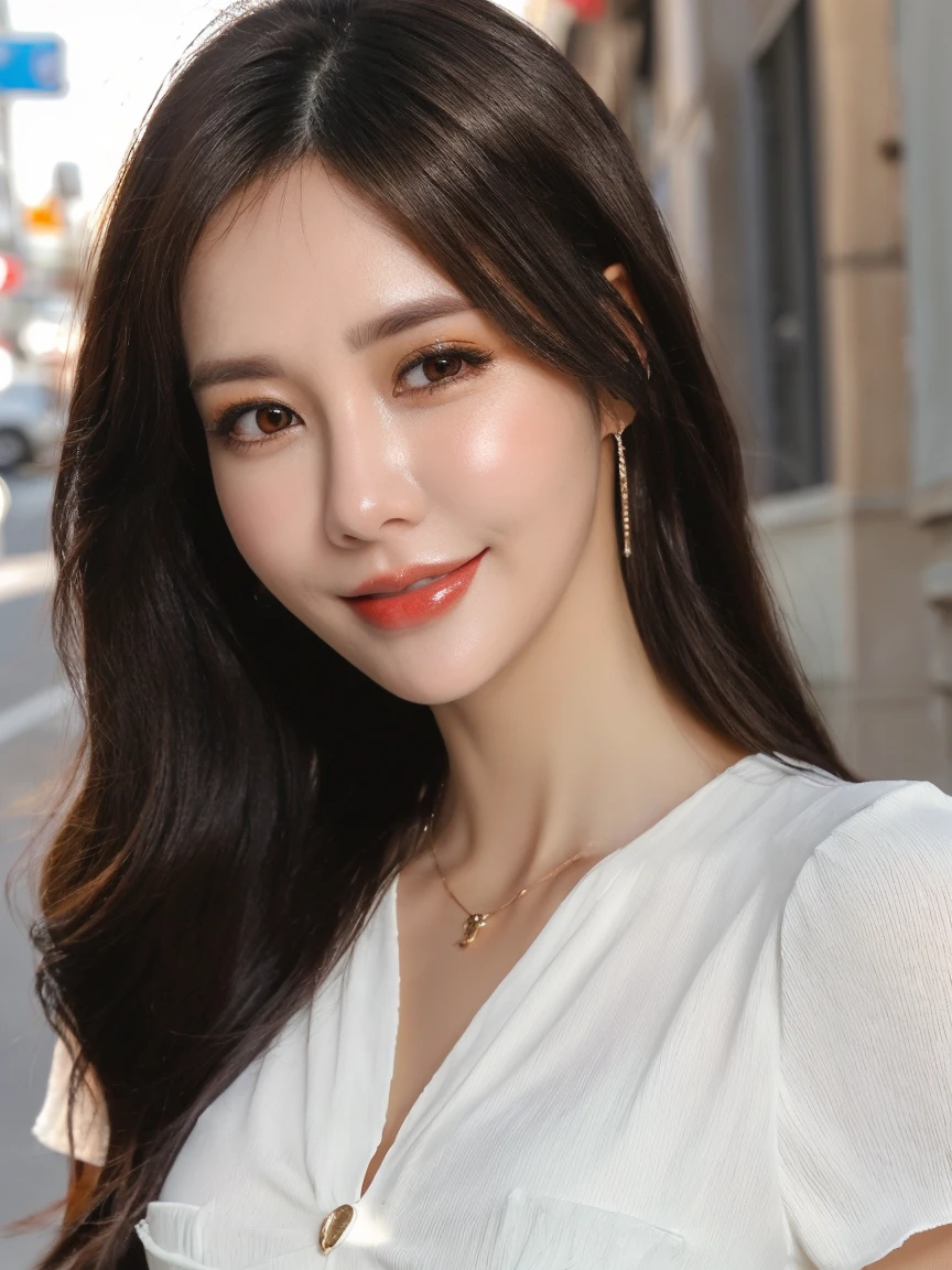 high resolution, Photo of a beautiful woman detailed face, young beautiful girl, realistic:0.5, perfect skin, (ultra-detailed background, detailed background), bokeh, gorgeous, pure, beautiful detailed face and eyes,huge breasts, (dark-brown eyes :1.1), (a pretty extremely and beautiful Japanese woman), (full body:1.3), (sexy girl), (22 years old: 1.1), (arms down:1.3), beach, (at twilight:1.4), (looking at viewer:1.2),standing (seductive:1.3, seductive posing:1.3), (gigantic breasts:1.3), (((breasts:1.5))), (thin waist:1.3), (slender:1.3), wearing cross front Cutout Halter One Piece Swimsuit, Sexy And Elegant, Insanely detailed outfit, (cute:1.2), ((K-pop idol:1.3)), (upper thigh:0.6), soft light, Lens Glow, looking at viewer, straight teeth, smile, floating hair, brown eyes,black wavy hair :1.2), bangs, extremely long hair:1.3, dark brown eyes, beautiful eyes, princess eyes, (big eyes:1.3), (double eyelids:1.2), beautiful detailed skin, (detailed beautiful girl: 1.4), smiling, Red lips, full-make-up face, (shiny skin), ((Perfect Female Body)),Perfect Anatomy, Perfect Proportions beautiful Korean actress face:1.3, extremely cute and beautiful Japanese actress face:1.3), (blush:1.1), movie lighting, cinematic, full colors, 4k, 8k, 16k, RAW photo, masterpiece, professionally color graded, professional photography, consider, soft clean focus, realistic lighting and shading, (an extremely delicate and beautiful art):1.3, elegant, active angle, dynamism pose, gray background, solo focus,