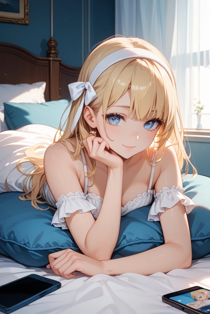 (Highest quality, masterpiece: 1.3), : 1, sexy: 1.5, Blonde Hair、long hair、Hair between the eyes、Braid、Blue Eyes、(Wet body: 1.2), Nightgown, beautiful, Cleavage, Ultra detailed face, Detailed lips, Detailed eyes, double eyelid, sexy, smile, beautiful Legs