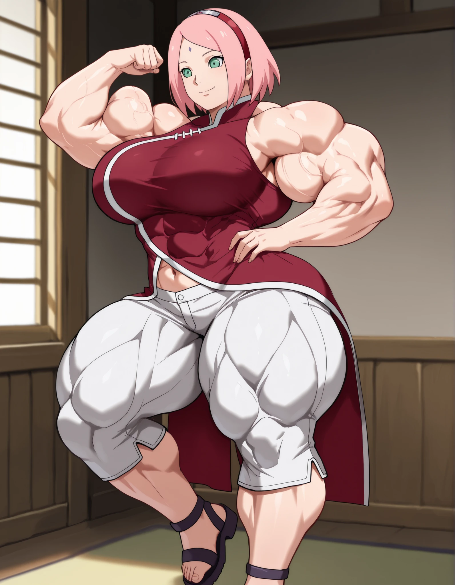 1 female、After reincarnation, It was a slime character(naked girl)、masterpiece、highest quality、Accurate、and soul、Demon King 、Eimei、beautiful and detailed blue eyes、(((pink hair)))、double tail、Tales' proud doubles, (((Wearing very short panties only breasts、faithful to the original、((barefoot)), muscular belly, ((beautiful muscular legs)), (((thick legs))), ( smile), in the bedroom, full body photo