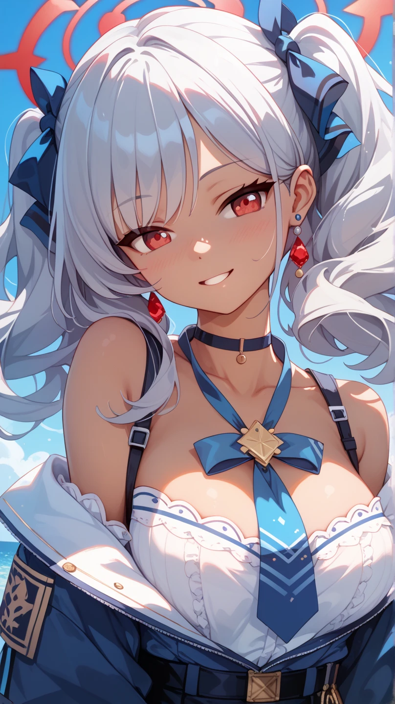 ((One personの女性)), Beautiful Face,Laughing shyly,((Wink:2.0)),Laugh with your mouth wide open((Bright red cheeks:1.4)),Glossy pink lips,night,rooftop,Festive decorations,You can see the ocean, firework,Laughing with your mouth open,Glossy pink lips,Lighting on the face,((Anime style background)),masterpiece, Highest quality, so beautiful,Latest, Complex details, (Pink long nails),(ring),(bracelet),(choker),AI-generated, Complex,High resolution, Highest quality, super high quality,3D Images、View your viewers、3D Images,One person,Long white hair,High Ponytail,(blue eyes),Anime woman posing for a photo, ((Fine grain、Silvery white colorful eyes、Shining Eyes:1.4)),(Squint your eyes:1.1),a hyperRealistic , hyperRealistic , Realistic,Anime woman with long and white hair, Smooth anime CG art, A woman in a colorful kimono with gold embroidery, (Black long sleeve kimono),Red floral pattern,Long flower hair ornament,Big earrings,Mature Body,(Big Breasts:1.1),Tall,Abdominal muscles,Narrow waist,(Zoom in on face:1.4),Shooting from below at an angle