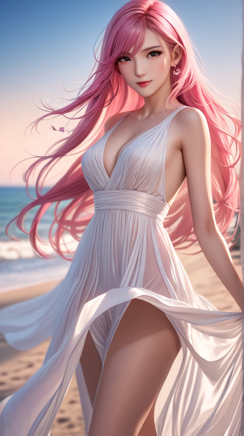 pink hair,purple eyes,Wedding Dress,Short skirt,pantimedias,from below,ass focus
