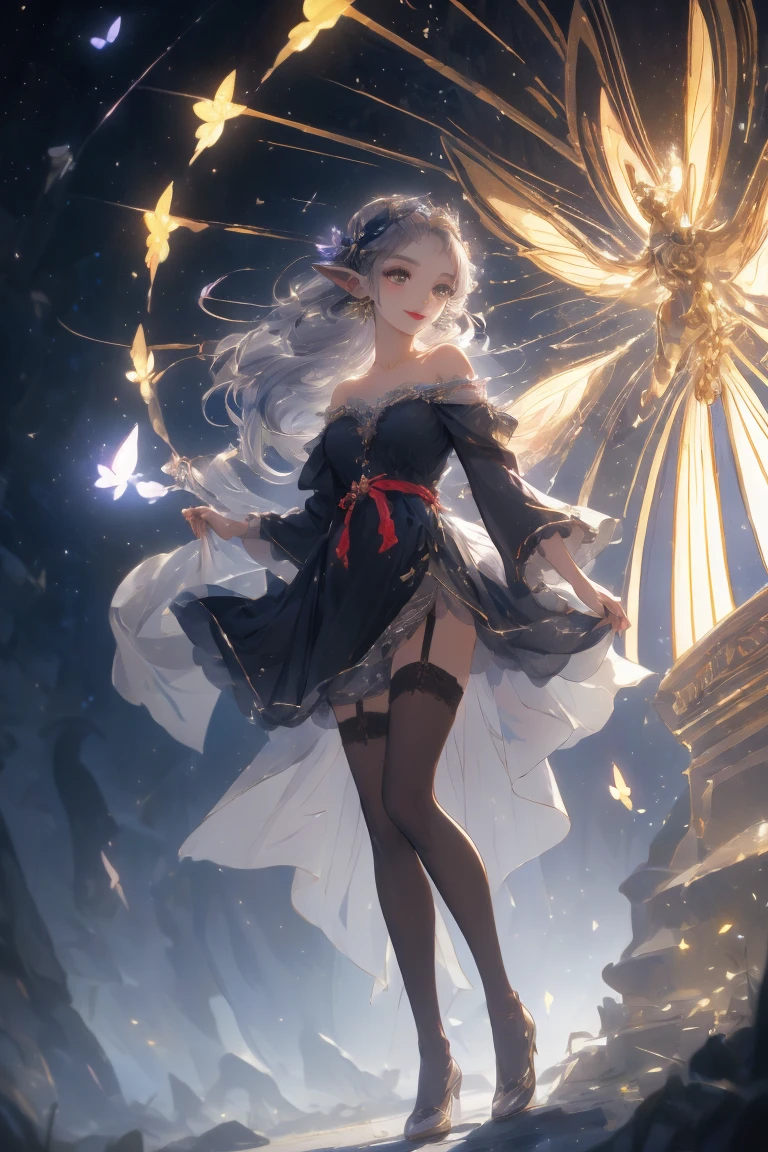 offcial art, Unity 8k壁纸, ultra - detailed, Beautiful and beautiful, tmasterpiece, Best quality at best, (Tangled, datura, clew, meshing), (s fractal art: 1.3), Princess Serenity in January, (Hairstyle 2 Odango and Long 2 Ponytail)New Moon, The is very detailed, dynamic angle, cow boy shot, The most beautiful form of chaos, Elegant, Fauvist design, vivd colour, romanticism lain, The stars shine, aurora borealis