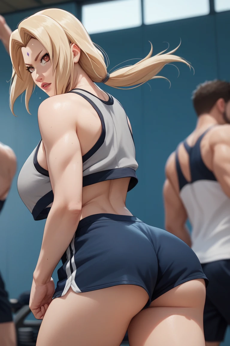 Best quality, massive breasts, massive ass, very curvy, dark brown skin, long blond hair, yellow eyes, slutty, gyaru, full lips, seductive, smiling, gym, workout, exercise, boob grab, groping, white clothes, yoga pants, gym, lifting, heavy lifting, darkskin, tan, white clothes, grop, multiple man, surrounded by men, groping woman , groping, men checking out women at gym, surrounded by multiple men at, massive ass, curvy milf, groping, purple ,white clothes , one women surrounded by men, horny men, groping , grab, groping, breast grab , groping, molesting , ass grab, groping