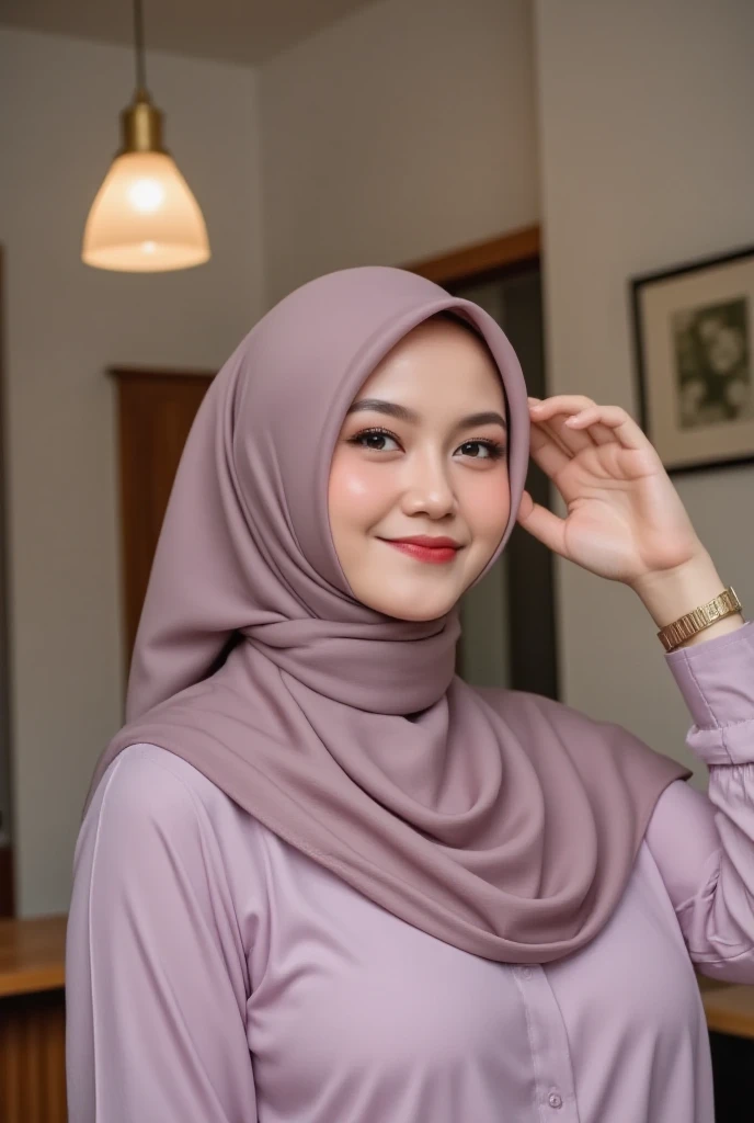 Young malay 20 years old wearing hijab, blue pastel color hijab, naked, nighttime, front view, small tits, small sagging breast, small chest, slim, slim abs, small waist, big hips,thick thighs, bright lighting, white lighting, detail skin texture, wrinkles, mole below eyes, bokeh, ((sitting on bed)),sexy petite body, exposed breast, wearing detailed hijab, realistic skin, seductive pose, seducing, bend over on bed, saggy breast, sagging small breast, looking viewers, soft focus face, magazine cover,