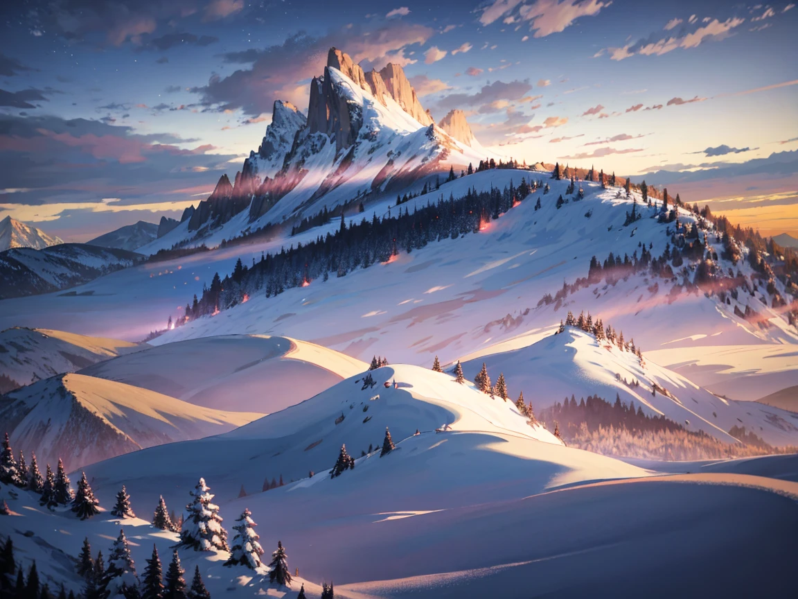 ((masterpiece:1.4,best quality)), cloud, outdoors
(mountains), spring glade, scenery, sky, winter,
(early morning:1.4),morning red, high detail, abundant, 8k, high detail, wallpaper,
<lora:more_details:1.5>, <lora:landscapes-6-2023-04-27-120356-6faaedf2:0.6>