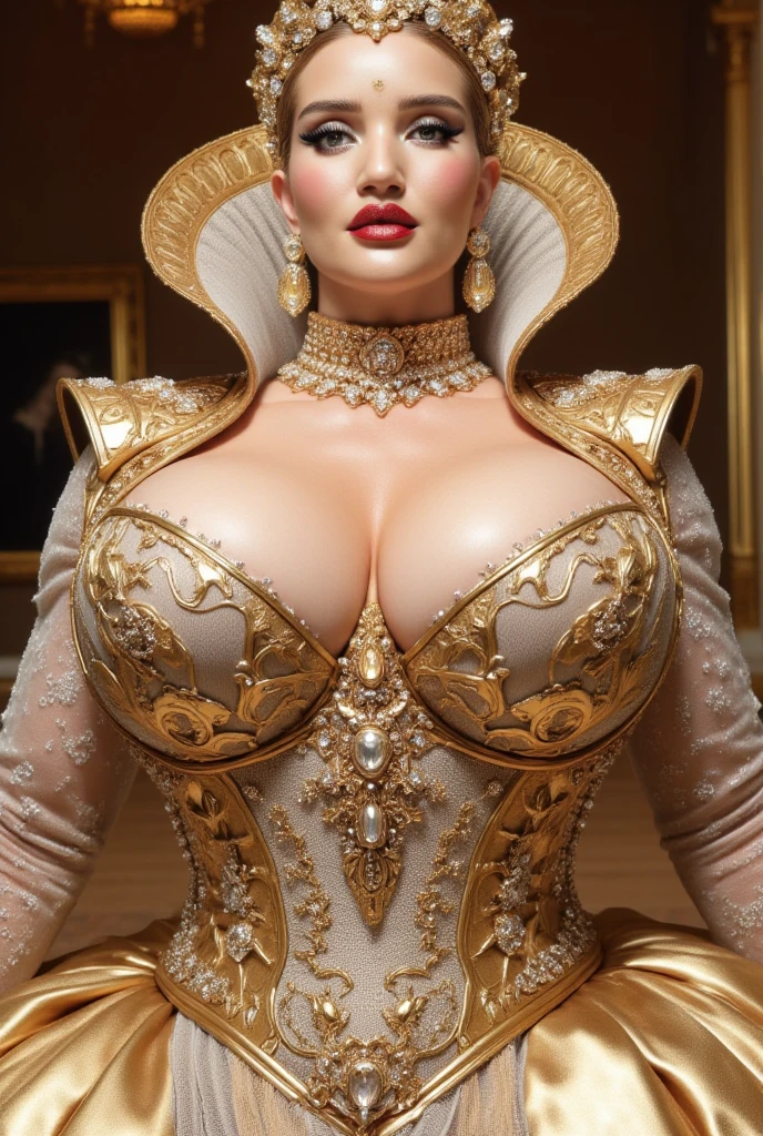 (((1girl:1.8))), ((tunic:1.5)) ((off the shoulder tunic)),  style, ((brown color palette)), anime style, (((elf))) (((Victorian dress:1.5))) (((smoldering eyes))), ((bald:1.5)), ((no hair:1.5)), 8k, 4k, Unreal Engine 5, octane render, trending on pixiv, ((puffy blouse:1.7)) ((intricate details on dress:1.4)), (((puffy sleeves:1.5))), fanbox, skeb, (((long sleeves:1.5))), masterpiece, ((long dress:1.2)),(skindentation:1.4), ((decorated sleeve cuffs:1.3)), wide hips, (full lips:1.5), ((cleavage cutout:1.4)), (((underboobs))), smooth soft skin, big dreamy eyes, beautiful anime wide eyes, soft lighting, concept art, digital painting,