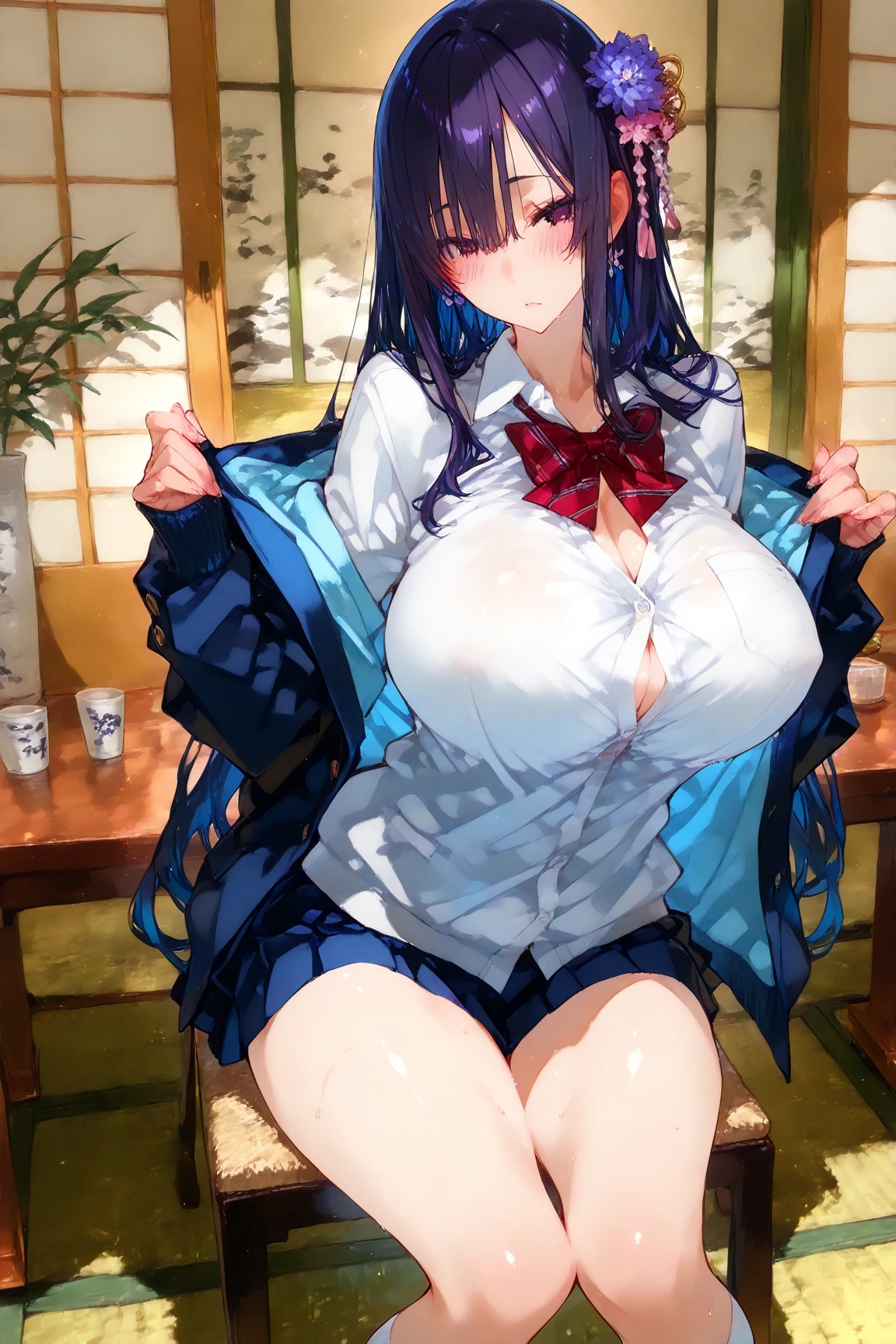 ((table top, highest quality, High resolution, nffsw, perfect pixel, written boundary depth, 4k, )), 1 girl, alone, , beautiful anime girl, beautiful art style,
perfect body,
Yukinoshita Yukino, long hair, Ahegao、blue eyes
(((full nude))), thighs, between the legs,
big breasts, nipple, open your mouth, Happy, blush, i breathe, Sweat, (((sex:1.5))),(vagina), NSFW, 1girl, toki, masterpiece, extremely detailed face, Newest,animated painting, nice angle, underwear, Enhance colors to maximum saturation,
(1boy:1.1), NSFW, Penis,
fellatio, :>=,
Spread legs, squatting,arms up, armpits, sweat, steam, blush, parted lips, tongue out, half closed eyes, moist eyes, show off breasts
skirt, sleeveless, open-chested vest, ,(rabbit ear pose:1.3), raise hands above head,
rabbit ears, yellow clothes, Fishnet tights, bowtie, wrist cuffs, high leg, high cut,
canopy bed,