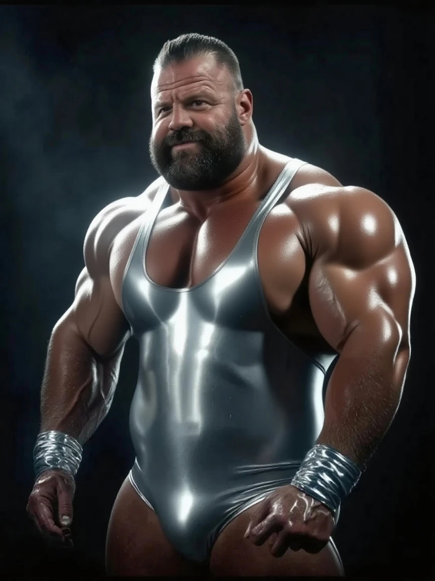 There is only one handsome Chinese man in the photo，35 years old，tall, Fitness，Smooth body，Smooth skin，No chest hair，short hair, O-Shaped Beard，Perfect body, Dark skin color，Radiant Skin，Smooth skin，Shiny, shiny skin，Smooth pectoral muscles，Muscle bulge, muscular, Very large pectoral muscles，Very sexy abdominal muscles，Very well-developed leg muscles，Huge concave and convex area，Brightens oily skin，Wearing a shiny gold leather thong，Handsome face，Normal human toes，Correct and accurate male body proportions，Gold Collar，Gold bracelet，Gold anklets，Standing in the snow，Night sky，A sky full of stars，There are auroras，Colorful，Charming dream scene，Epic。
