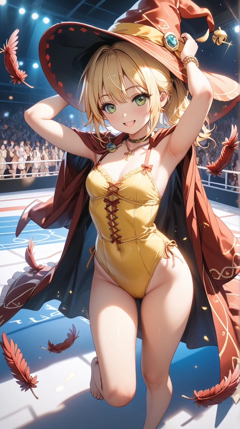 Super detailed、highest quality、Best image quality、masterpiece、8k、Blonde curly hair、(SFW Giant)、(((Rear View)))、Cowboy Shot、Butt、Thong Leotard、Underwear model、turn around