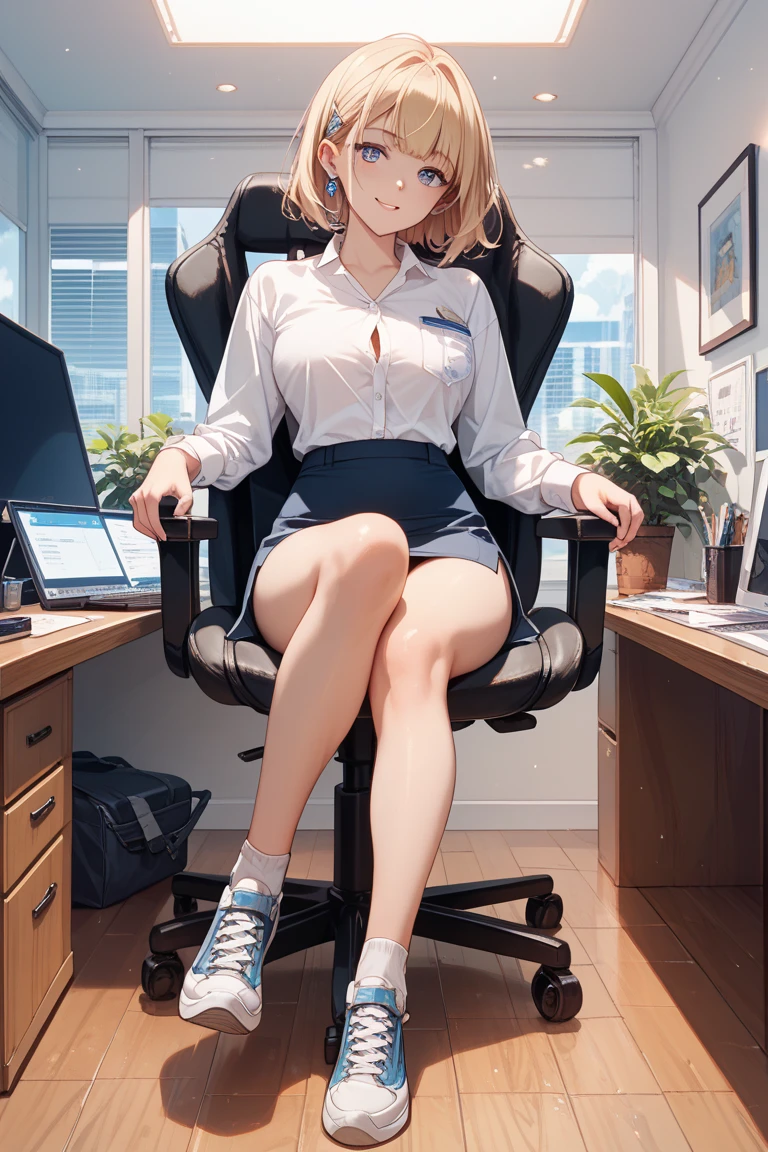 (secretary), (roupa do Office), (eyeglass), (coxas grossas),( quadril largo), (quarto), (aconchegante),(menina grossa)(thicc)
