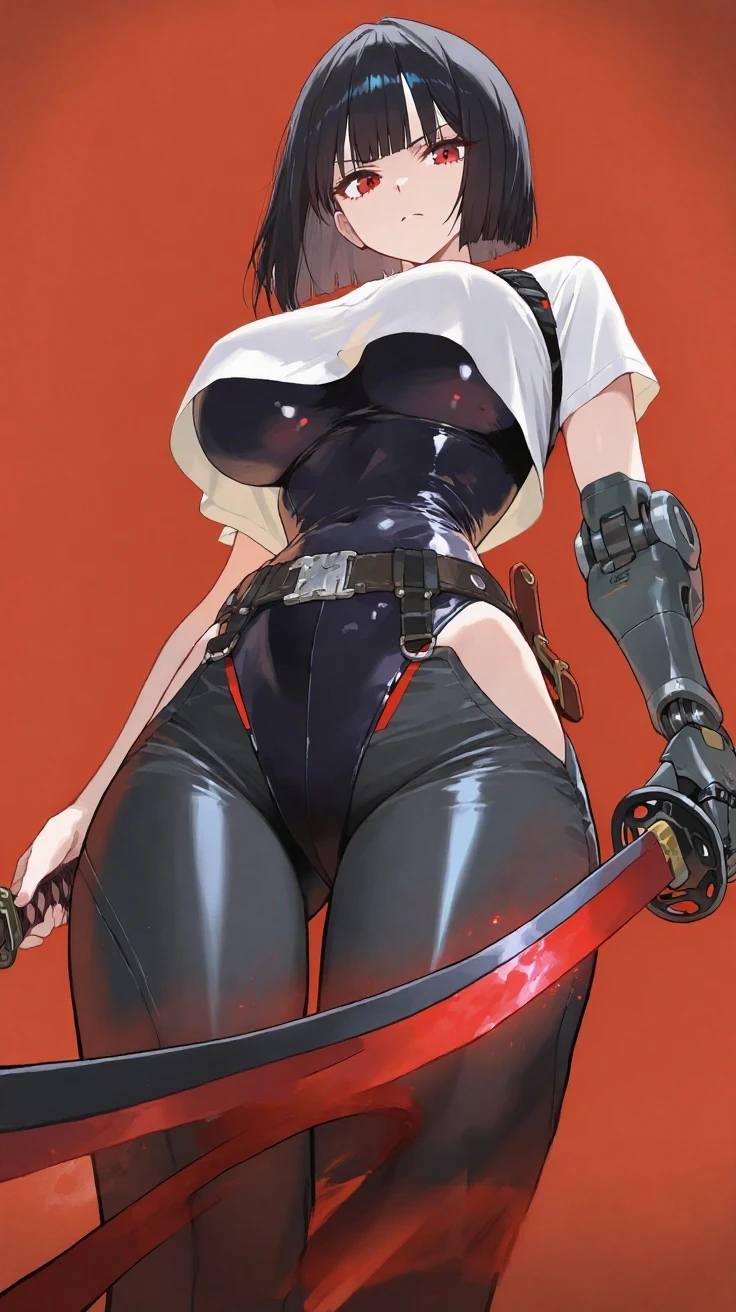 (NSFW),(NSFW),Sexy big sister,seminude,Cat steps,Elegant pace,Breasts are larger than the torso,gigantic cleavage breasts,Crazy swollen breasts oval face,Confuse the faces of sentient beings,Armed with a sharp sword,Beautiful upturned ass,A normal female human,Short dark purple hair,beautidful eyes,Large-chested and brainless,Dark purple hair and eyes,比基尼,Milk fierce,Naughty stuck out his tongue and licked the corner of his mouth((Erect body Shot:1.3,(urinating),(Urinary incontinence:1.47),Black translucent clothes,((Urine on the floor)),(putting makeup on),Beautiful big breasts,(Bigchest:1.4),(Exaggerated body proportions),(Nine-headed body),Slender legs,Elongated thighs,Breasts are larger than the torso,gigantic cleavage breasts,Crazy swollen breasts