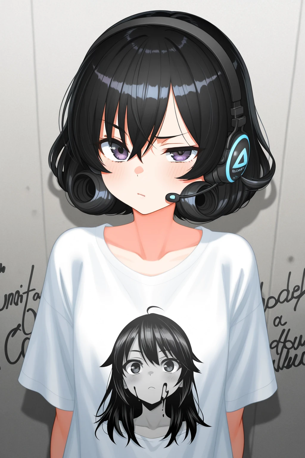 LookAtThisGraph Hoshino Ai, long hair, purple hair, streaked hair ,purple eyes, star-shaped pupils, hair ornament,