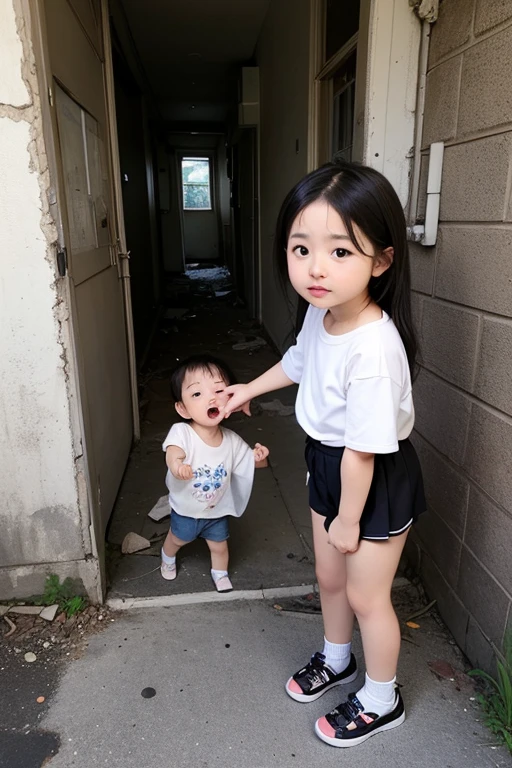 There are two children standing on the bed, ruan jia and brom, Ruan Jia and Fenghua Zhong, ???, Children, taken with sony alpha 9, yanjun cheng, they are siblings, xiang duan, with a child, photograph taken in 2 0 2 0, jia ruan, 2 years old, Gamine