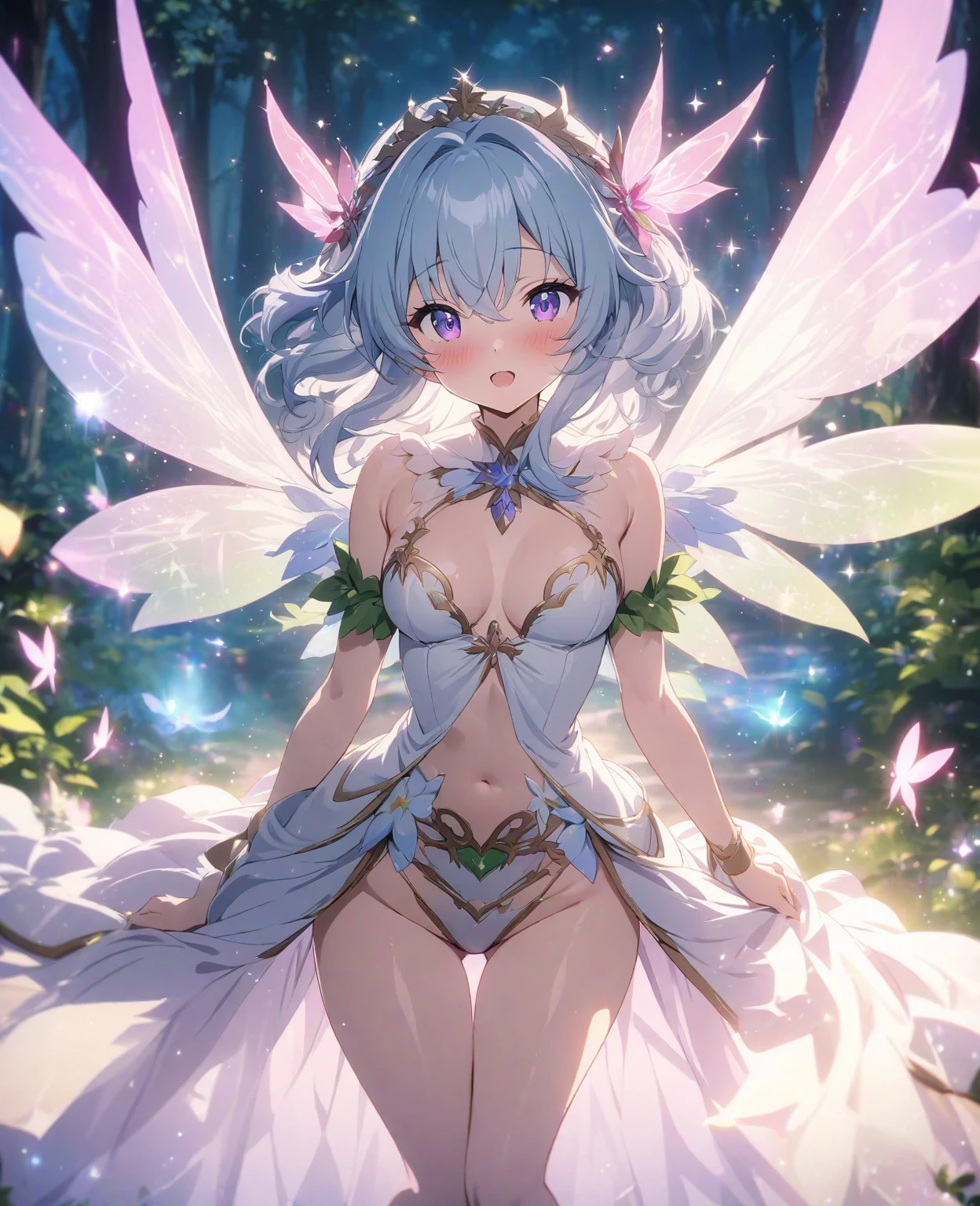 最high quality、1 woman elf on screen 、On beautiful water、river、In the water、wet,sexly, Beautifully decorated bra、Panties、Beautiful foam、、CourtyardShining fairy wings、Flower fractal art　　Beautiful Nature　　Separate swimsuit　、((cowboy shot 　))　　　　、see-throughbodystocking,underwear,Beautiful radiance,High-definition depiction, Realistic, 8K, Unity, beautiful Shot, light smile, Beautifully and vividly drawn, , Beautiful forest, beautiful, clear skin、sexly,beautiful underwear,Countless rays of light pouring down, Swirling Light, Raise one arm above your head, Intense light is emitted from the magic circle in front of the girl.   flower、Particles of light、 Fairy tale、
Romanticism,Cowboy Shot: The most beautiful form of chaos, Mr..々colour, Intertwined flowers, Particle,magical gentle light,smile,sexly,image quality、masterpiece、Beautiful Face、Super beautiful elf woman((Big breasted 22 year old office lady、Bust 100,Beautiful long ironed hair 、bionde hair,height: 165cm。、sexly、ANDsbian、、high quality、、Visual art、Written boundary depth、、ANDlf ANDars、、universe、Happy smile、gentle light、ANDlf forest、elegant、ticker beautiful decorative、、magic、forest、beautiful tiara、Beautiful bed、Beautiful Landscape、A kind smile、wonderful、Fluttering petals、Dance happily、、Cultivate fantasy、art,mystery,Ultra-high resolution,atmosphere A colorful and dreamy anime-style illustration of a young girl with beautiful hair,Beautiful . surrounded by a kaleidoscope of colors and glowing lights. 
BREAK,
(1 woman, solo:1.5),
BREAK,
beautiful eyes,blue eyes,big breasts,
BREAK,

BREAK,
holding out one's chest,(voluptuous pose:1.1),
Beautiful river、In the water、