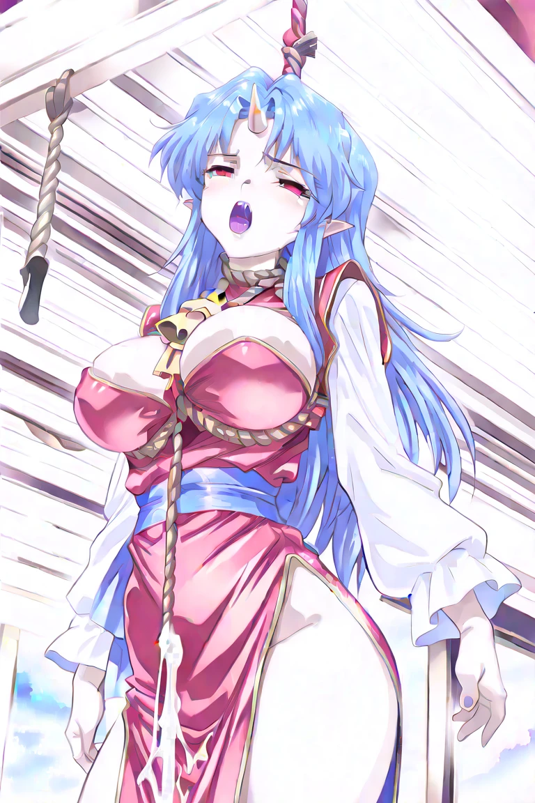 1girl, solo ,long hair, hair bow, bracelet, choker, earrings, Blue eyes, Blue hair, , empty eyes ,large breasts, ??????, ,, Heavy snowfall area frozen (Sweating profusely, Love juice, Wet Woman, female ejaculation) crying mountain Alone, crying, ?????, with a ship, Peeing, lactation, projectile lactation