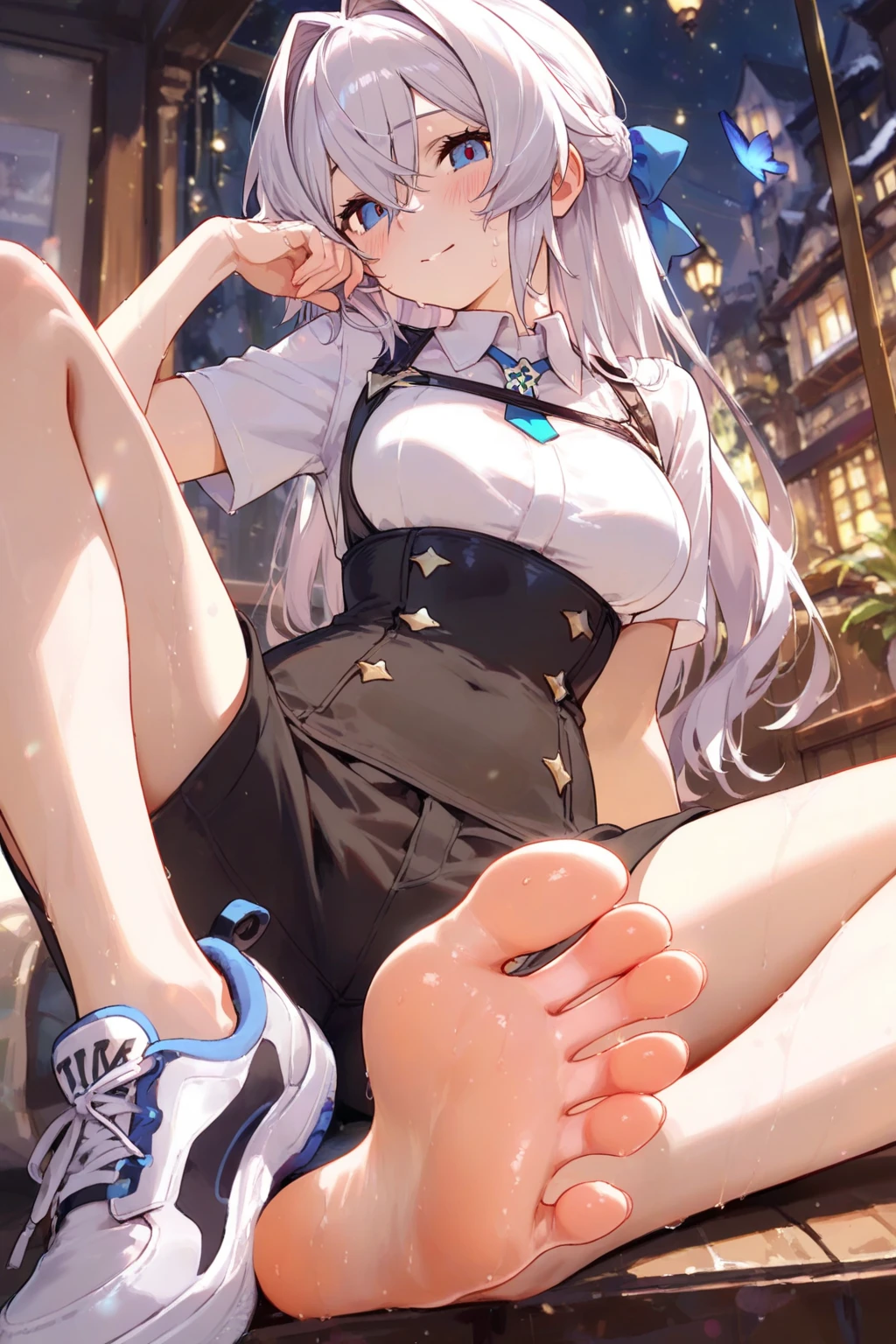Pulling up a miniskirt,Sexy underwear is visible,She is taking off her panties by pulling them down her legs.