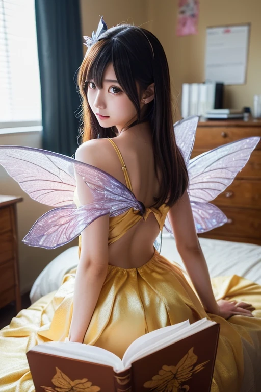 a young asian girl, wearing pink golden transparent dress, full body, ribbon on hair, stunning 3d render of a fairy, pixie character, portrait of a fairy, beautiful fairy, portrait of fairy, magical fairy background, beeple and jeremiah ketner, space flower fairy, cute 3 d render, faerie, adorable digital painting, beautiful render of a fairytale, penis penetration on vagina, sit femininely