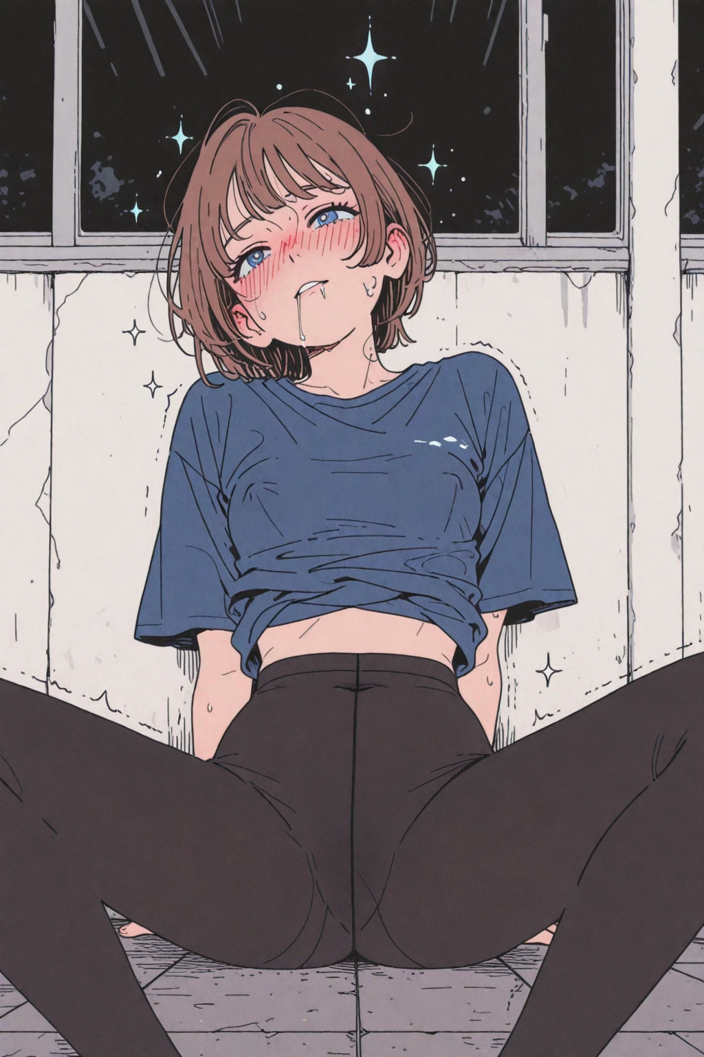 She spreads her pussy wide with both hands Pussy super super super super super super super super super enlarged Super cute cute cute cute girl blondes Shortcut hair A close-up of a cute girl in a lewd pose, spreading her pussy so wide you can see the hole inside Middle finger up Golden Hair