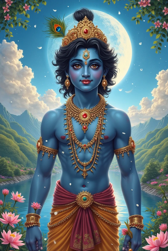 God kanha and hand in poem