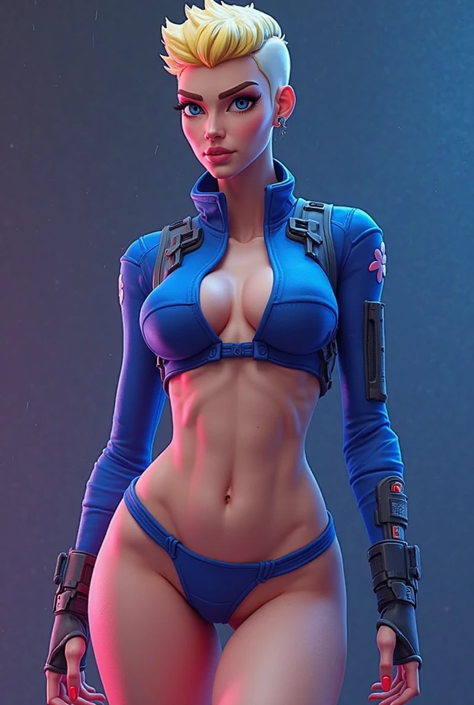 Unreal Engine:1.4, CG K Ultra Realistic, Realistic:1.4, Skin Texture:1.4, masterpiece:1.4, Beautiful woman in babydoll lingerie and red hot pants, Special Cyberpunk Style, CG and Realistic image, ultra-detailed Skin Texture. A masterpiece creation of a woman adorned in a yellow cyberpunk-style outfit, Short skirt, Red Pantyhose, Blue mini skirt, Unreal Engine trend, Ultra-realistic texture, Realistic digital art.