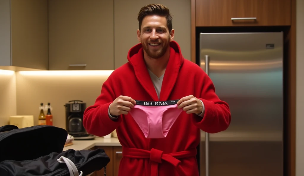 Lukas podolski in skinny jockstrap. Award-winning original photos, 30 year old man and wild muscle man, short beards, strong, hunk, skinny jockstrap, Smile happily, Detailed, Nice, Full body, 
