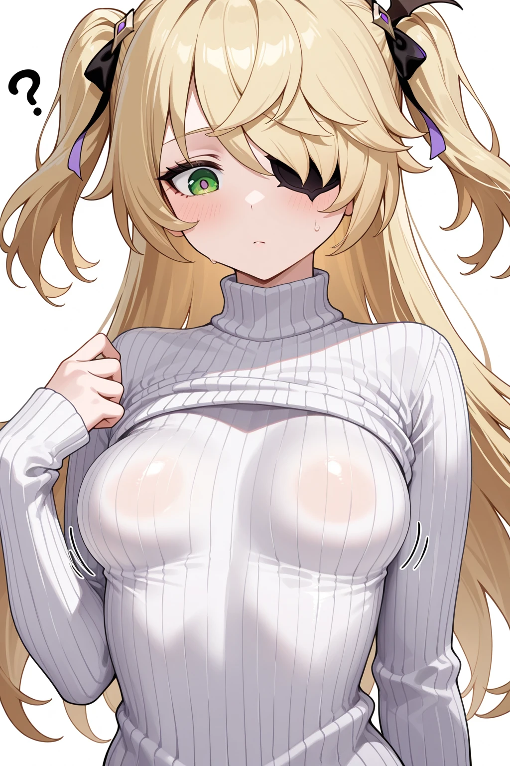 best quality, masterpiece, white background,
hana, 1girl, standing,large breasts,nipples,bare shoulders, purple eyes,blond hair,very long hair,   smile, (yellow shirt,orange skirt), white thighn, panties,long sleeves, 
 <lora:hana_v1.00:1>
