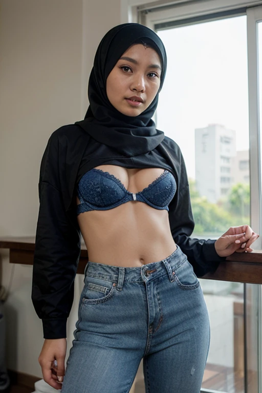 1 malay woman with plain hijab. 30 years old. cute smile. beautiful face. medium breast.highres, beautiful women, high detail, good lighting, lewd, (wet pants), (((wetting herself))), (((peeing herself))), (((peeing self))), (pee streaming down legs), peeing stain, (thick thighs), nice long legs, lipstick, detailed face, pretty face, pretty hands, embarrassed blushing face, humiliated,