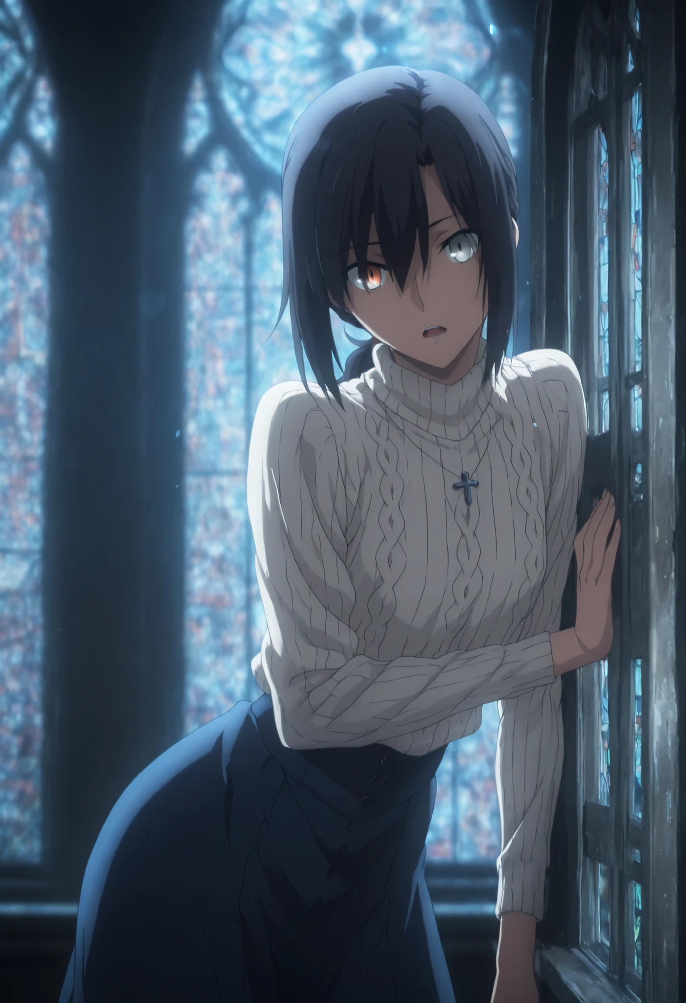 {artoria pendragon_fate ubw:1.15},(((black hair:1.5))), ((beautiful dark blue eyes)), , ((Strong light )) ,  ((1 very tall girl:1.6)),, alone,((surprised eyes:1.7)),  hair between eyes,,, bare shoulders,, cleavage, thighhighs, ((( very long straight hair:1.5 ))), ((torn wet white shirt, see-through　nipples:1.5)) , beautiful light, , close up face:0.2,　detailed navel , detailed thin thighs, ,  ((sitting on  gold liquid:1.6)),((Legs trembling)),                                                                                                                                                                                                                      
trouble eyebrow, ((wet white lace panties:1.7)) , love juice,                            　　　　　　　　　　　　　　　　　　　　　　　　　　　　　　　　　　　　　　　　　　　　　　　　　　　　　　　　　　　nsfw,(ecstasy:1.8) ,(slut:1.6),(vulgarity:1.7),(fucked silly:1.8),(steam:1.5),(wet:1.5),(trembling:1.5),(Turning the face side to side:1.5) ,(drooling:0.6),(sweat:1.5),closed mouth:0.8, wince,(orgasm:1.7), trembling:1.8,　　　　　　　　　　　　　　　　　　　　　　　　　　　　　　　　　　　　　　　　　　　　　　　　　　　　　　 beautiful upper body, Beautiful body, beautiful character design, perfect eyes, Perfect face, expressive eyes, Turning the face side to side,(church:1.5),in the center of the image, official art,High Definition CG Unity, Perfect lit, bright_front_face_lit, ,(Highest_quality:1.0),4k,Super detailed, photograph, 8K, nffsw, High resolution, absurd:1.2, kodak portrait 400, film grain, Lens flare, (lively_color:1.2) (beautiful,small breasts:1.4), (beautiful_face:1.3),(narrow_waist),((blush)), ((detail nipple)),,saber, dress, pony tail