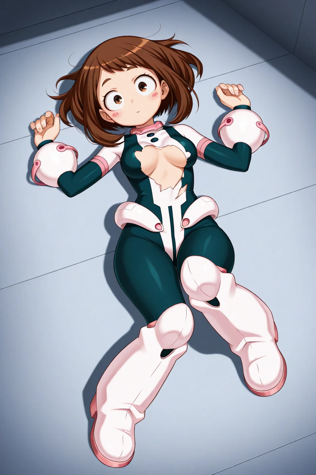Gymnastic suit, rope art, white stockings