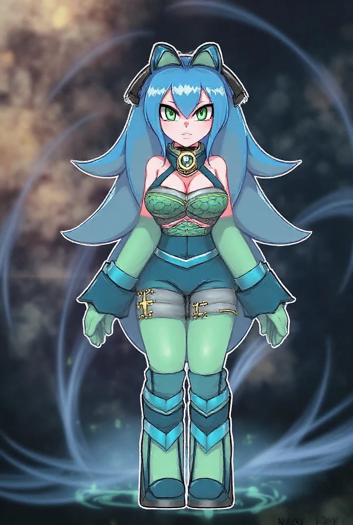 <lora:muhut - MuHut Cute Style-000008:0.8>, muhut, simple style, simple background, 1girl, solo, element monster girl, very long hair, pointy ears, jewelry, thighhighs,