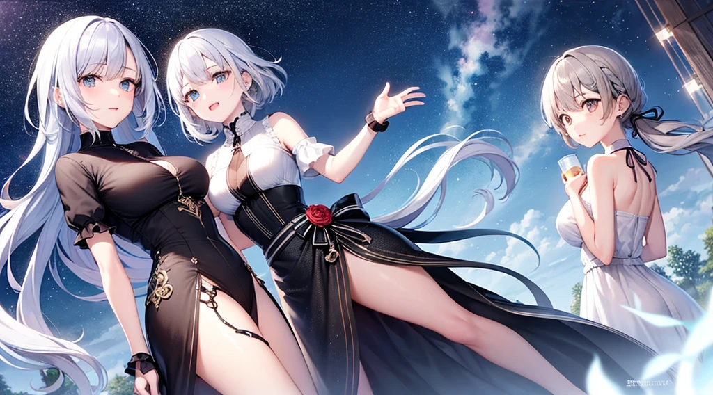 ((illustration)),(((Masterpiece))),((Best quality)),(high resolution), hignity 8k wallpaper, ((tchibi)), (Beautiful detailed eyes),(A high resolution), reflective hair,Paimundev, Large breasts，cleavage，standing, Lie down in bed，the original god，Paimon，Off-the-shoulder attire