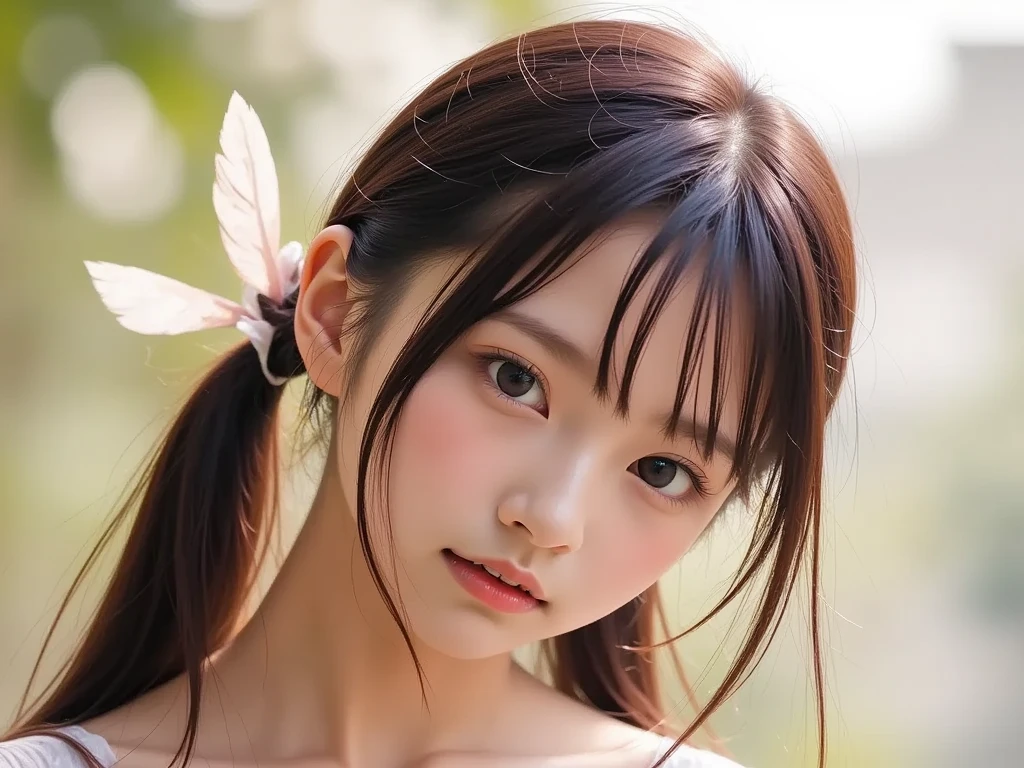 (antique style, girly: 1.2, pink hair:1.3, blue eyes: 1.1, Big eyes)