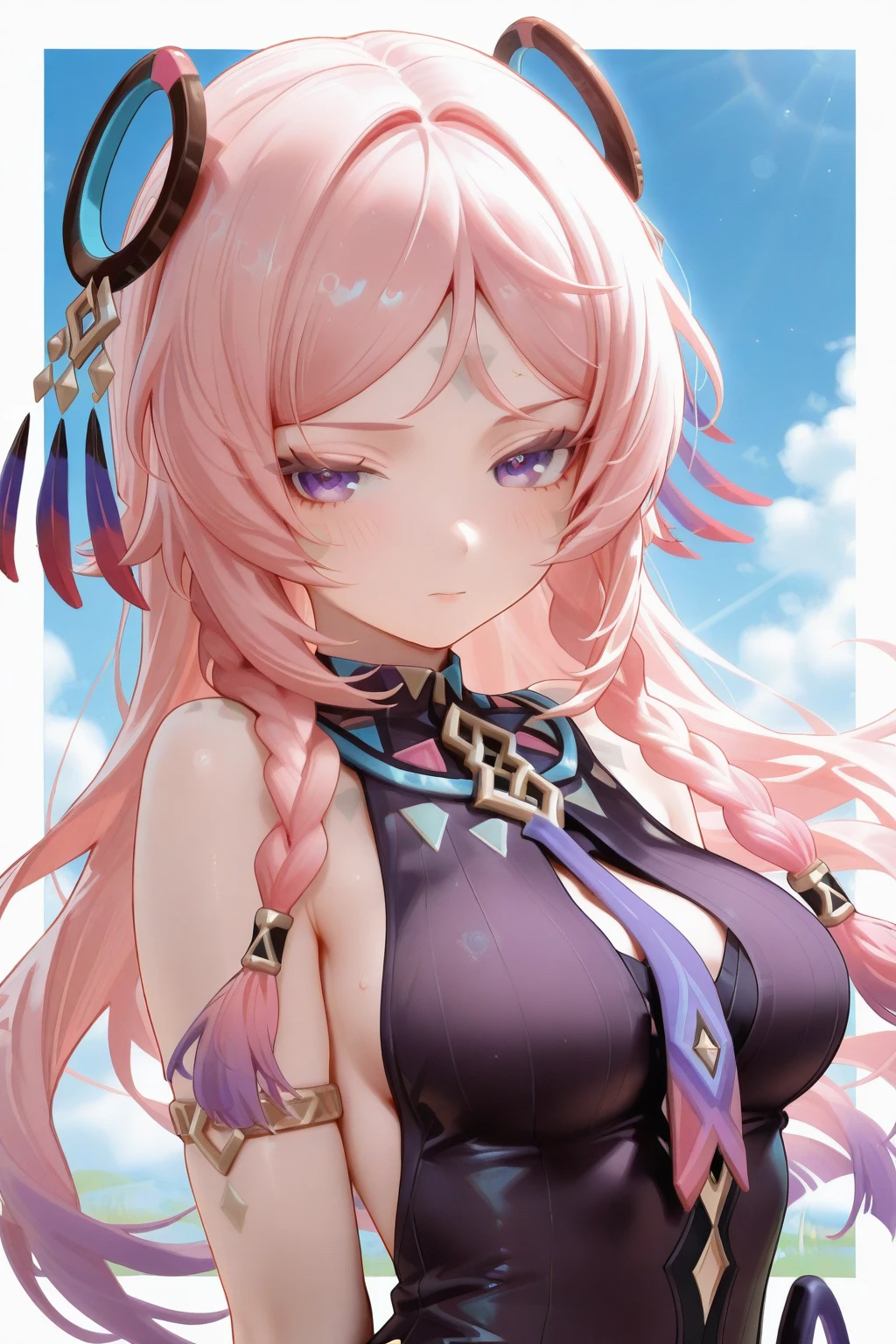 Detailed face, beachside, Beautiful girl, fantasy, complimentary colours, insanely detailed and intricate, hypermaximalist, opulent, Ultra photo realsisim, Super detailed, Guweiz style, magic, Lori huge breasts cleavage, beachside, Ultra HD, Vivid, See-through dresses, full bodyesbian