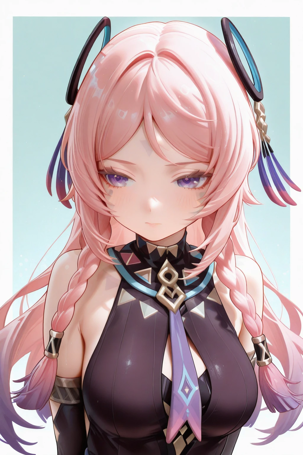 1girl, pink hair, (angry), white tights, (from below), ((looking at viewer)), (sweaty), (()), (()), , (sitting), ((close up))