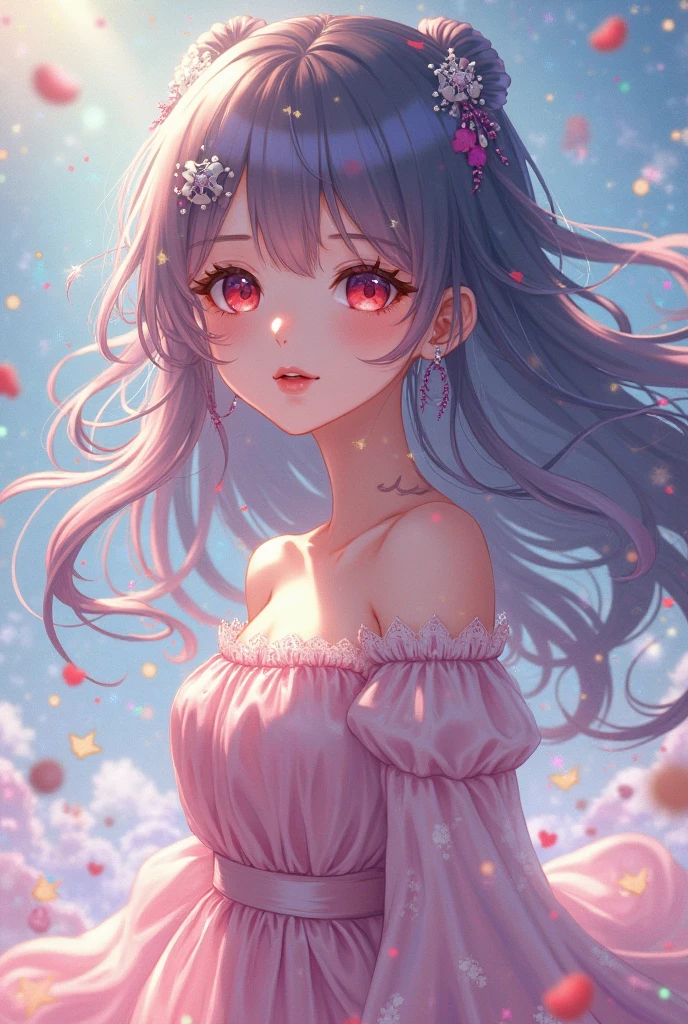 Official art using high-quality hand-drawn watercolor sketch techniques. (best quality,4k,8k,highres,masterpiece:1.2),ultra-detailed,beautiful detailed eyes,A girl with beautiful eyes, everyone, beautiful anime girl, cute anime girl, smooth anime art, anime style, elegant colors, soft lighting, delicate beautiful wet eyes, very coquettish, (beautiful large breast:1.2), (correct hands:1.2),