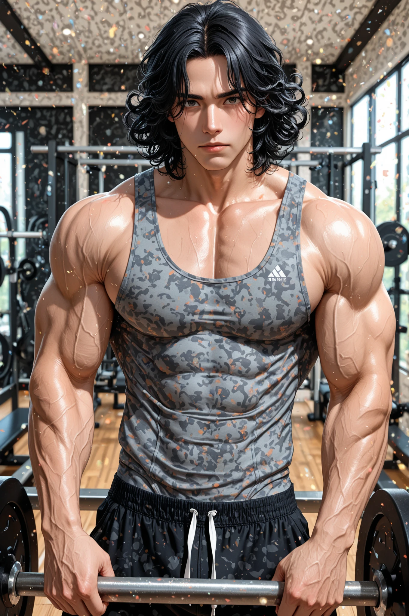 (Best quality,8K,ultra high res:1.5),(best lighting),(High level image quality),(hyper quality),(very beautiful pretty long straight high tied hair korean actress girl),(Huge breasts:1.80),(very voluptuous body),(body builder girl:1.5),(wide muscle:1.8),(black hair),(moles),(happy smile),(eyes to camera),(sexy thighs),(cover:1.8),(standing view),(strapless brown bikini:1.40),(sexy hips),(sexy abdominal muscles),(brown skin)