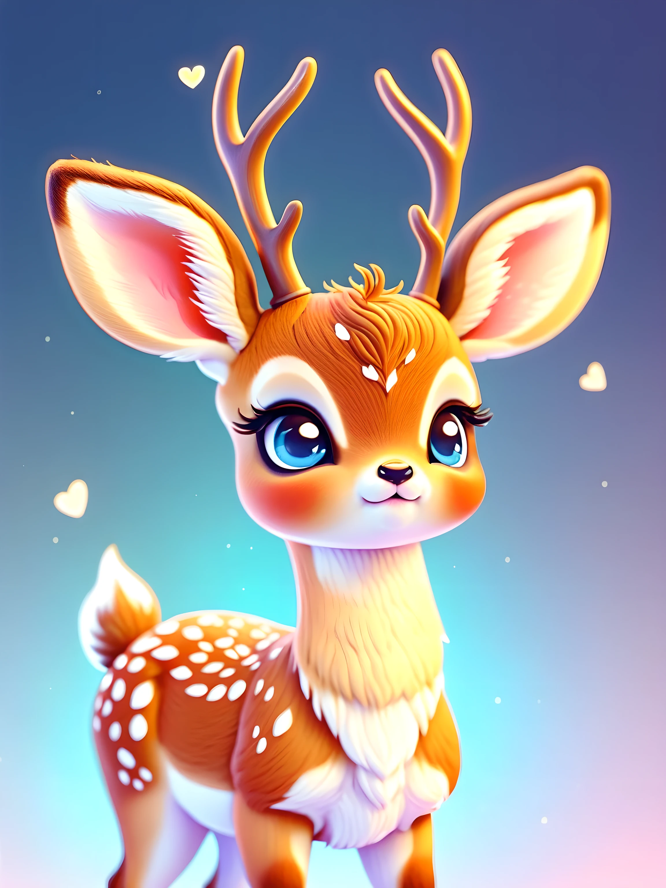 (Absurdres:1.2), exquisitely detailed chibi adorable illustration of a deer, pastel palette,, Style AI Midjourney