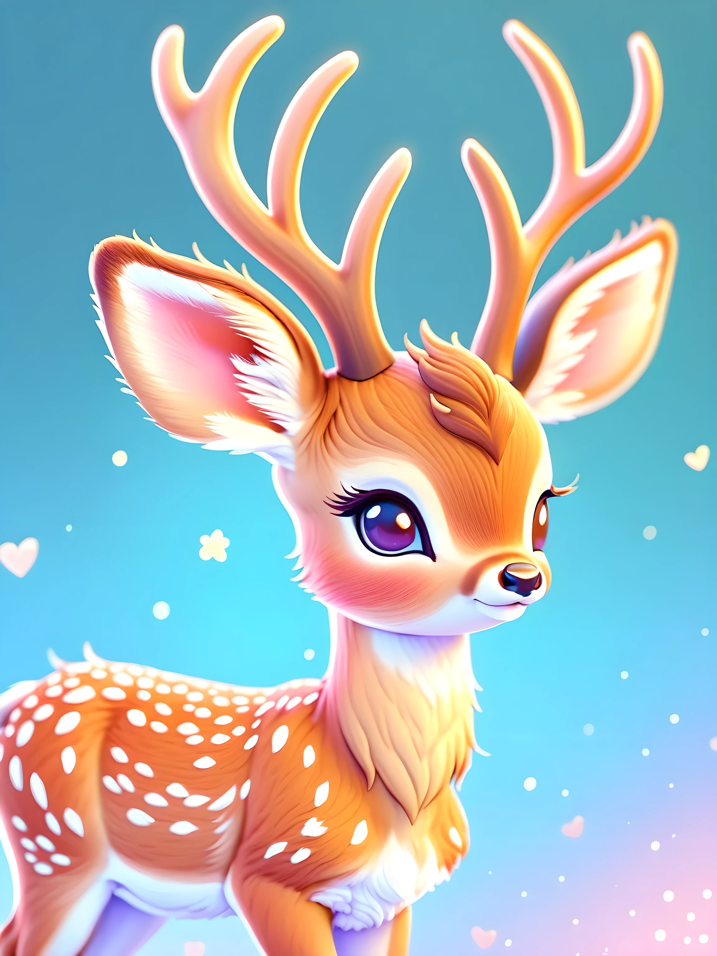 (Absurdres:1.2), exquisitely detailed chibi adorable illustration of a deer, pastel palette,, Style AI Midjourney