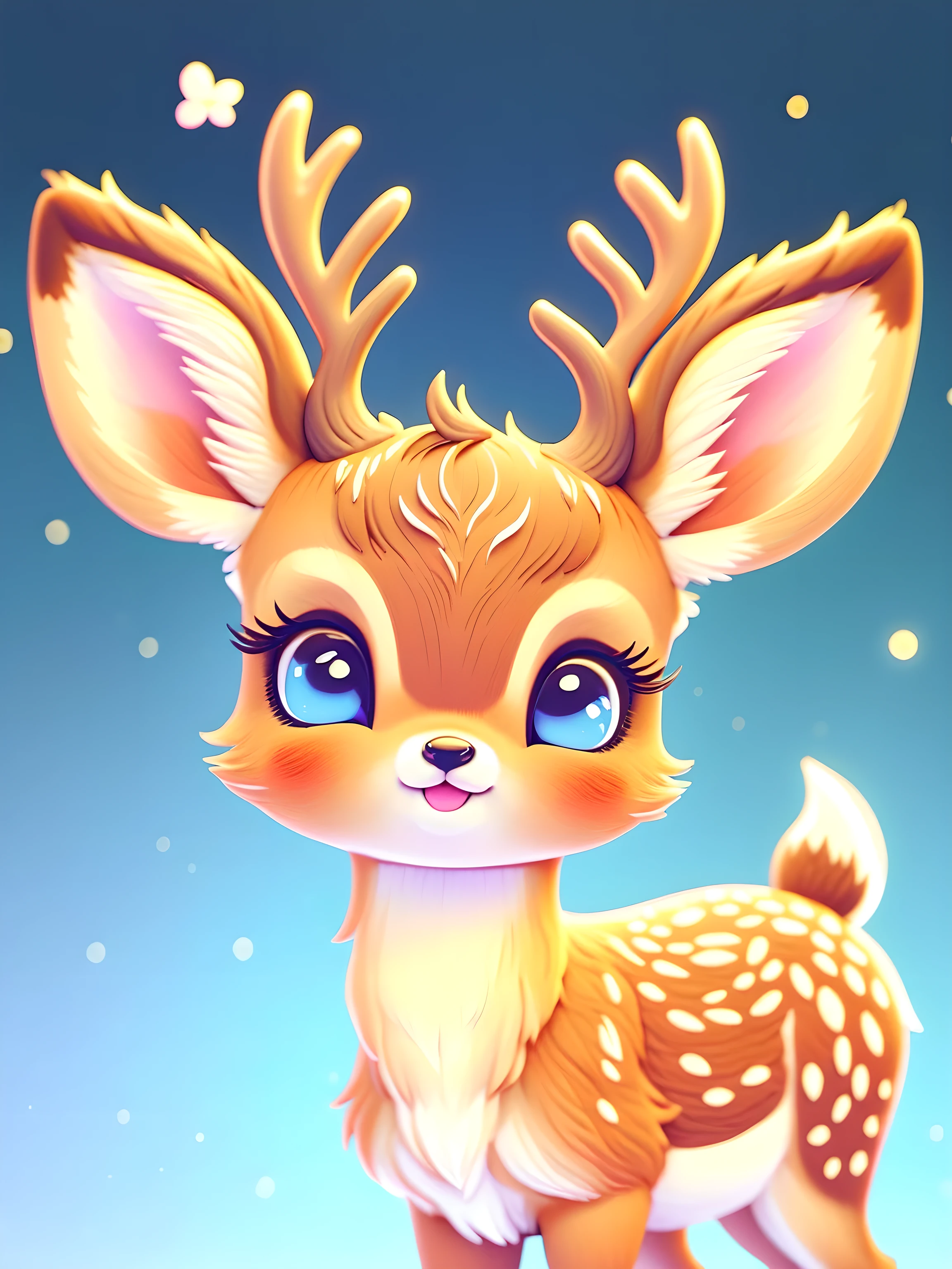 (Absurdres:1.2), exquisitely detailed chibi adorable illustration of a deer, pastel palette,, Style AI Midjourney